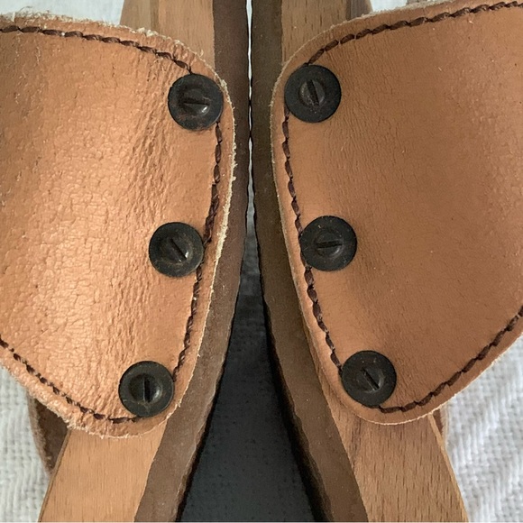 Women’s 7 Vintage 70’s Dr. Scholls Natural Wheat Wooden Exercise Sandals AUSTRIA - Picture 13 of 16